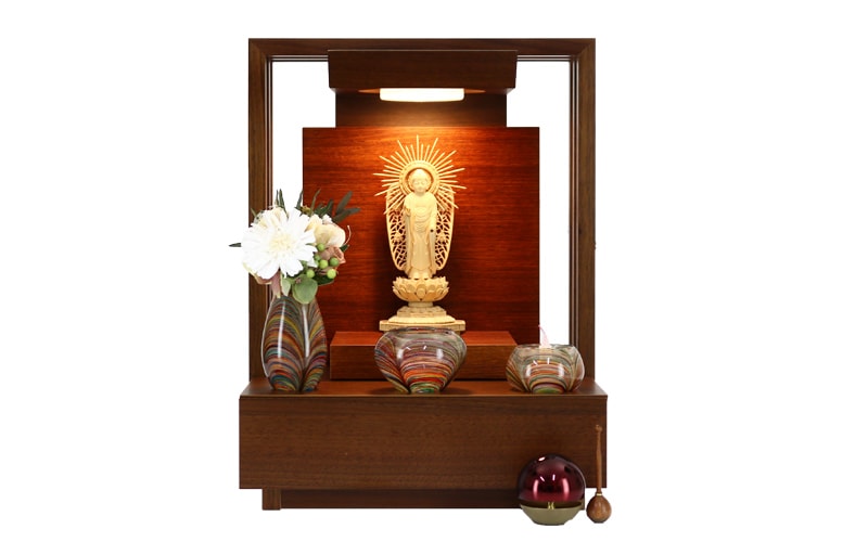 ご本尊を中心としたミニ仏壇の飾り方