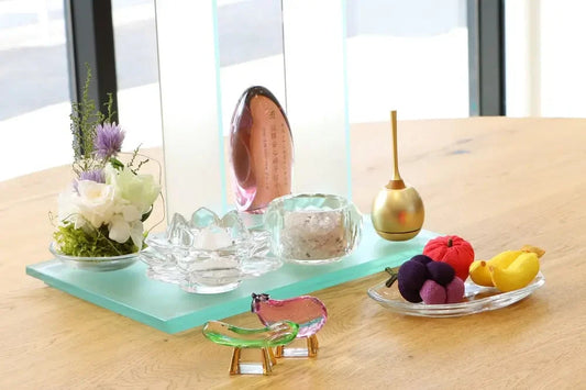 ガラスのお盆飾りセットのイメージ