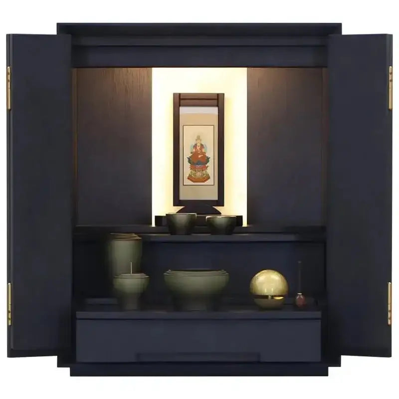 モダン仏壇 月箔 墨黒仕上げ 17号 上置きタイプ | お仏壇の通販