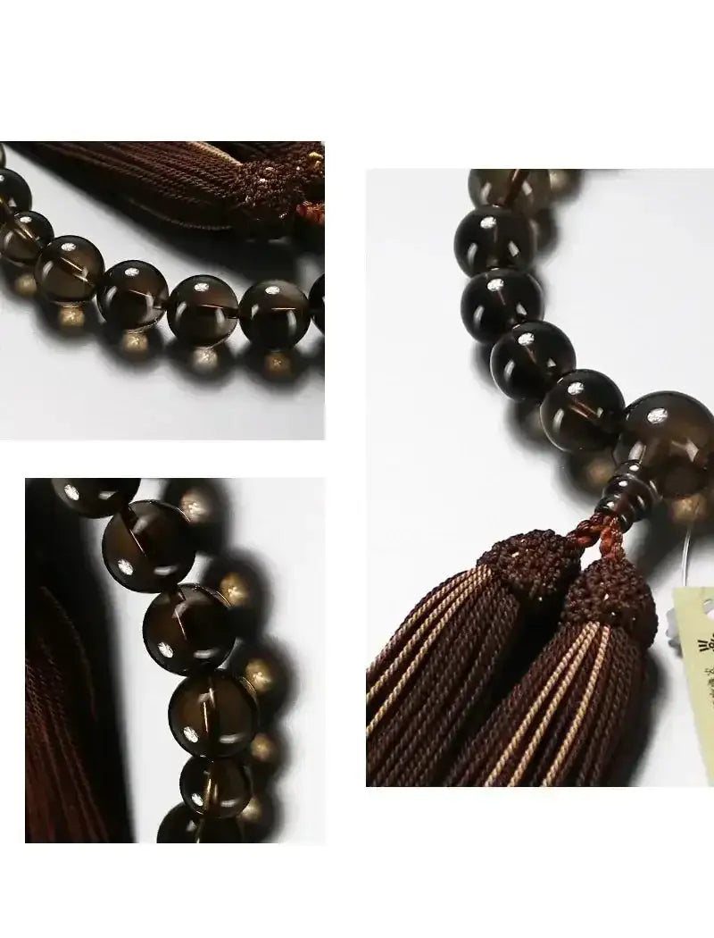 男性用略式念珠 茶水晶 共仕立 | 念珠の通販 | インテリア仏壇 ルミエール