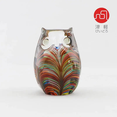 いのりのオブジェ ふくろう irodori 津軽びいどろ謹製メイン画像01