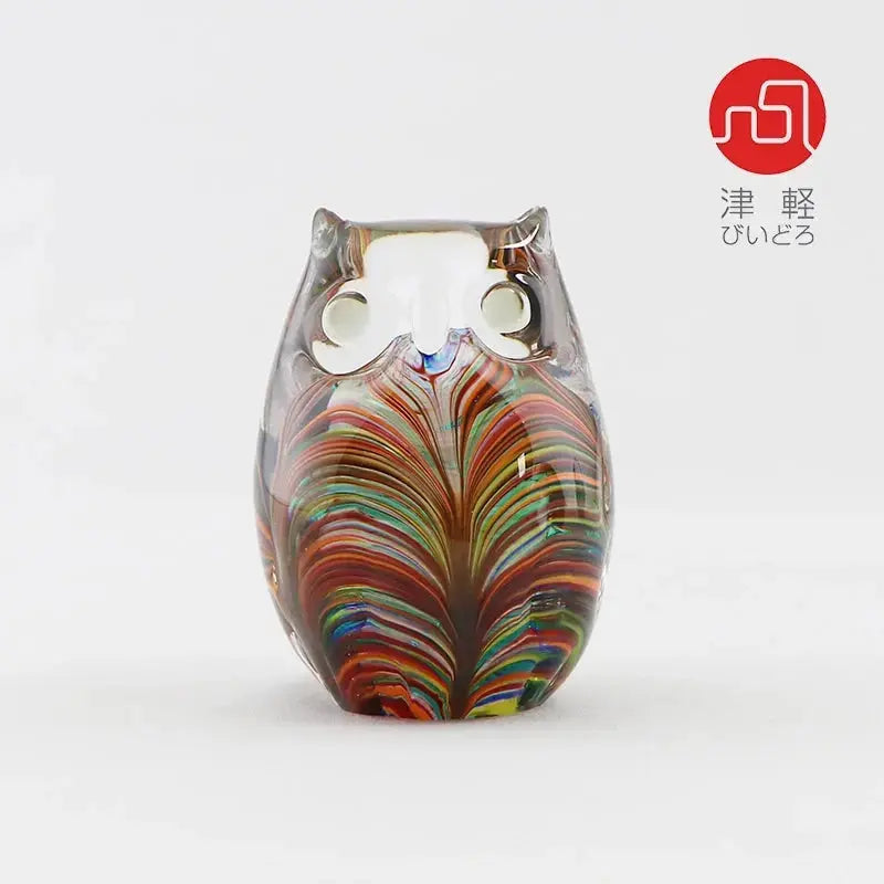 いのりのオブジェ ふくろう irodori 津軽びいどろ謹製メイン画像01