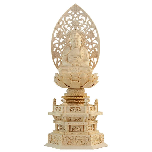 桧木仏像 六角台座 座阿弥陀 【天台宗】メイン画像01