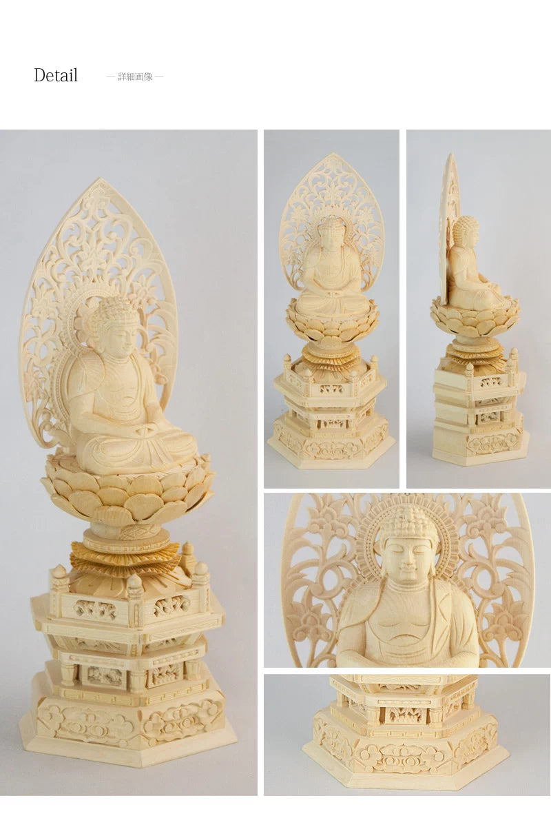 桧木仏像 六角台座 座阿弥陀 【天台宗】の商品画像6枚目