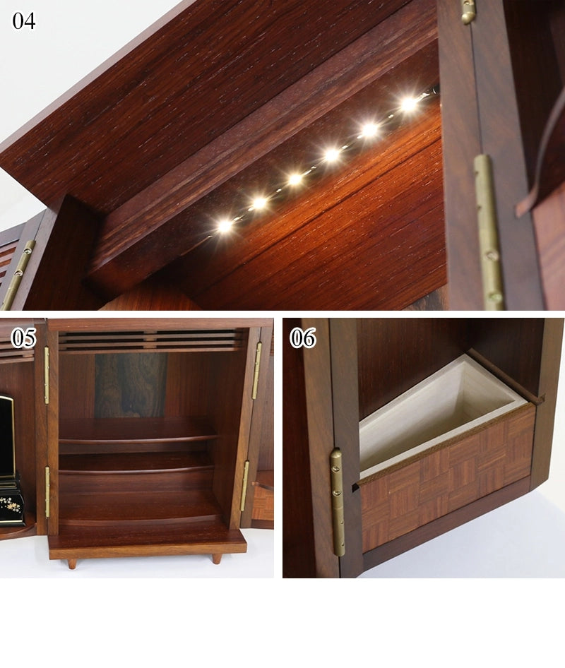 唐木ミニ仏壇 夢SO 紫檀・柿コンビの様々なアングル04～06