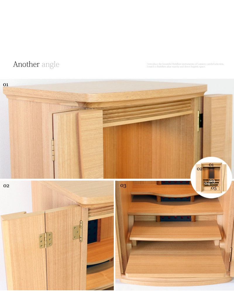 モダン仏壇 ポーロ タモ 20号の商品画像8枚目