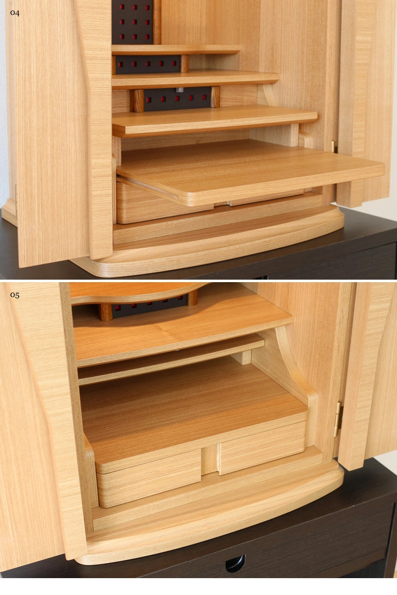 モダン仏壇 ポーロ タモ 20号の商品画像9枚目