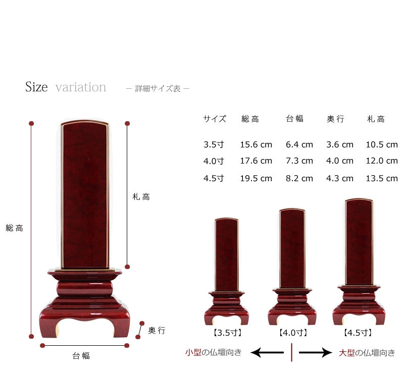 会津 最高級位牌 本甲丸 さざれ波 深紅の商品画像7枚目