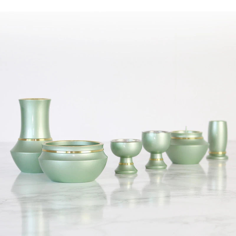 モダン仏具セット 浄丸型 パステルグリーンメイン画像01