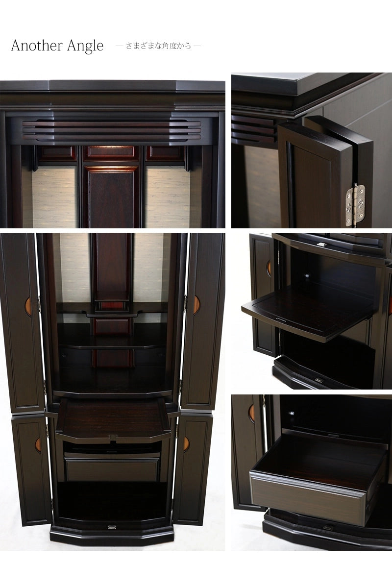 和モダン仏壇 本黒檀 導理の様々な角度からのイメージ。