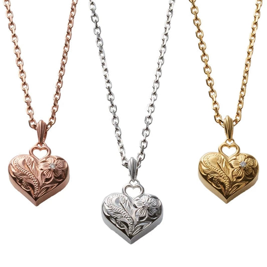 遺骨ペンダント ハート ハワイアン【ハワイアンジュエリー】メイン画像01