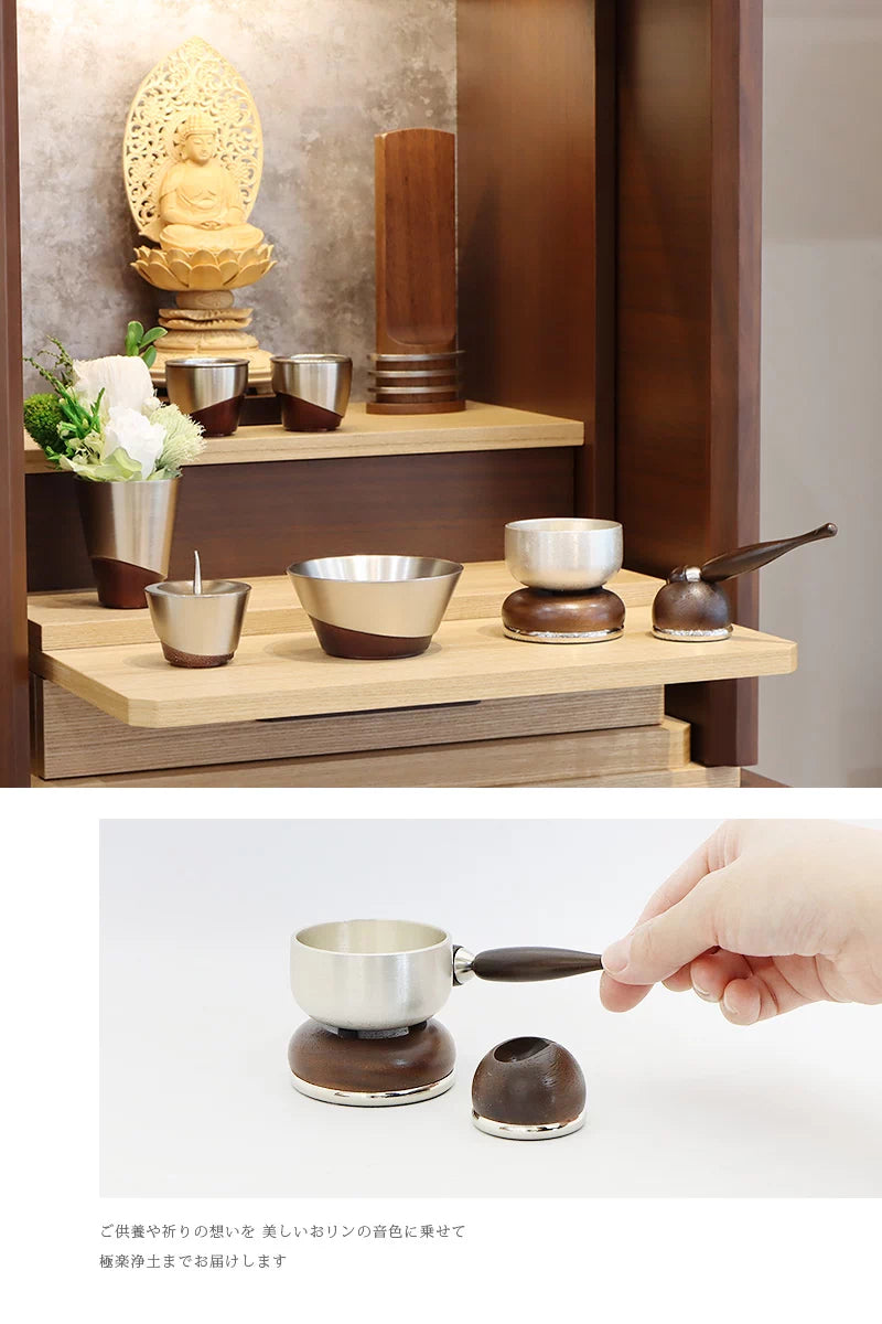 おりんセット まごころ ウォールナットの使用イメージ