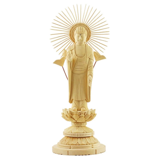 桧木仏像 丸台座 東立弥陀 【浄土真宗東】メイン画像01