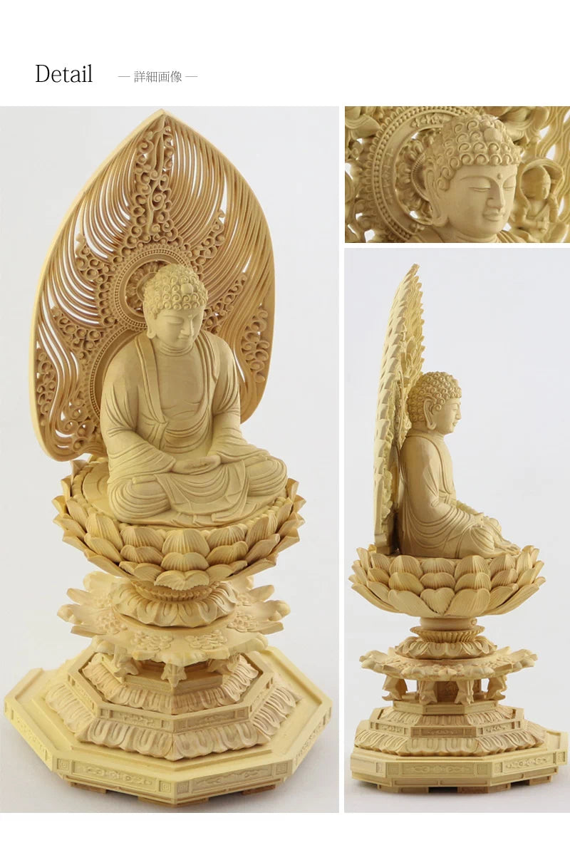 本柘植仏像 上彫り 八角台座 座釈迦 【曹洞宗・臨済宗・禅宗】の商品画像9枚目