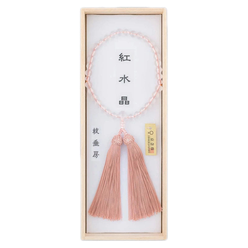 女性用念珠 本紅水晶 枝垂房メイン画像01
