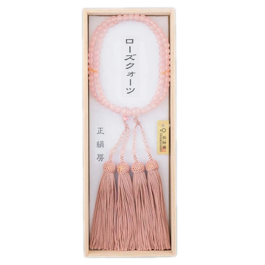 略式二連念珠（女性用） ローズクォーツ 頭房メイン画像01