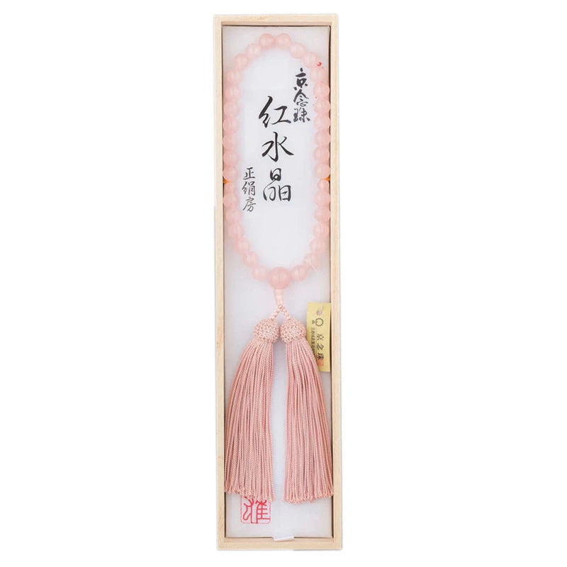 女性用念珠 紅水晶 8mm玉 頭房メイン画像01