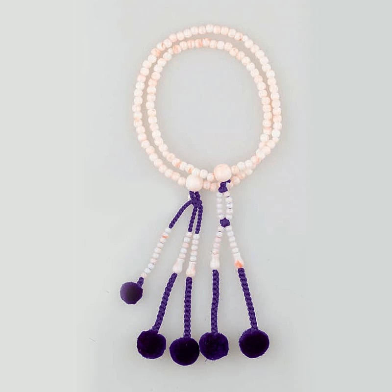 日蓮宗 本式念珠（女性用） 別上ピンク珊瑚 八寸法華 菊房メイン画像01