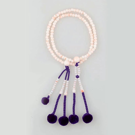 日蓮宗 本式念珠（女性用） 別上ピンク珊瑚 八寸法華 菊房メイン画像01