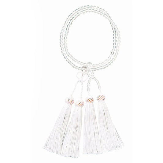 浄土真宗 本式念珠（女性用） 水晶 八寸モント 頭房メイン画像01