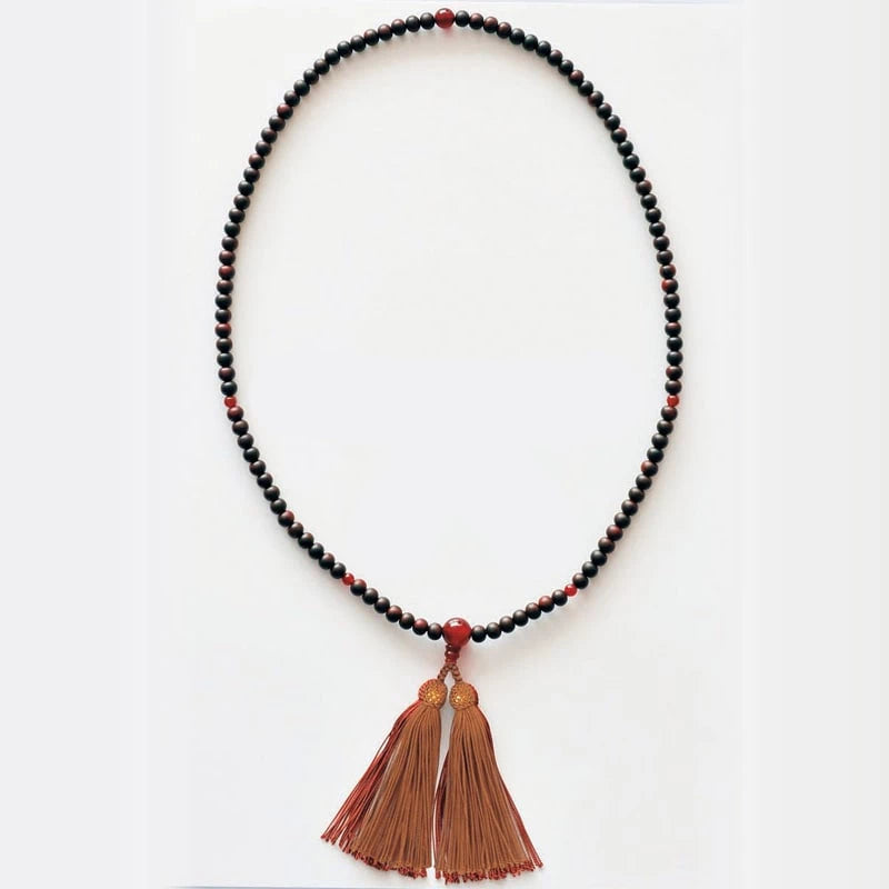 臨済宗 本式念珠（男性用）紫檀  尺二臨済 メノウ仕立 頭房メイン画像01