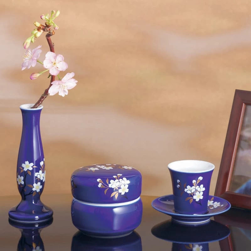 ミニ骨壺 想い合子 瑠璃磁さくらメイン画像01