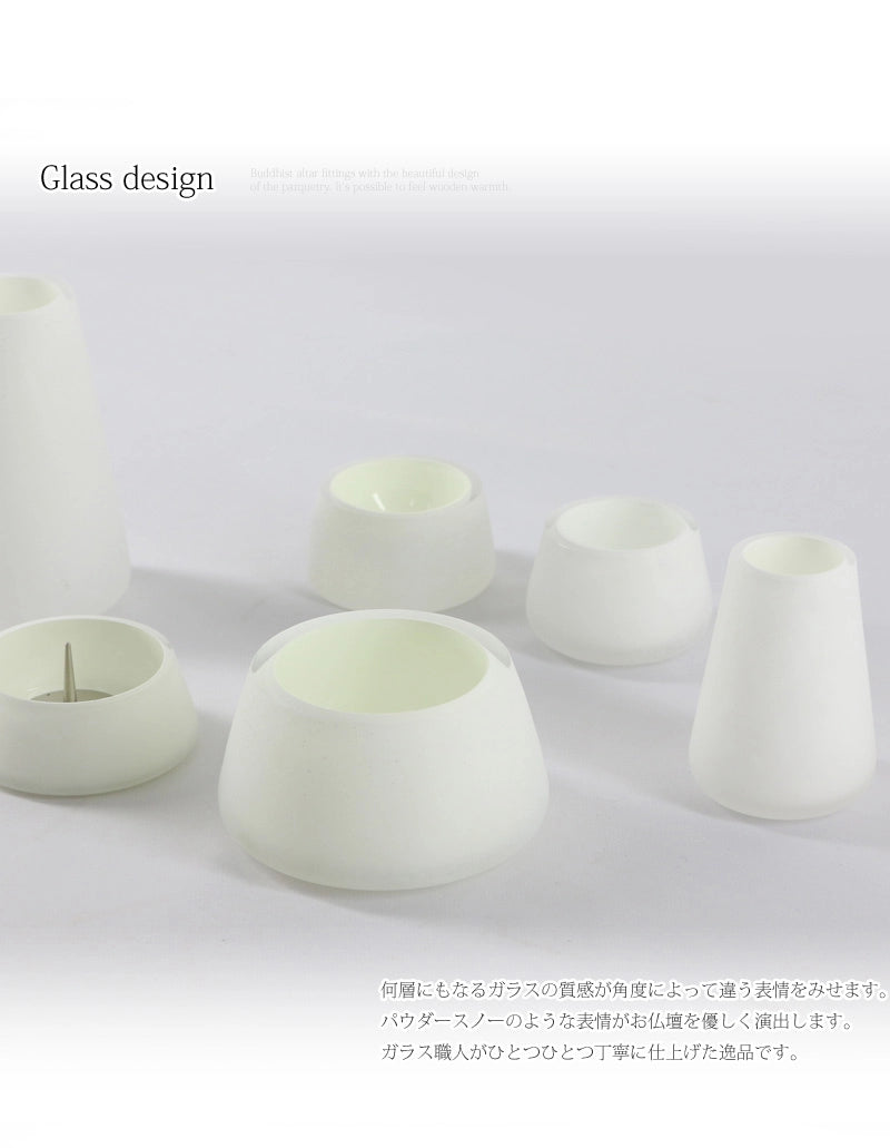 デザインガラス仏具 SHIN 新雪 6点セットの商品画像3枚目