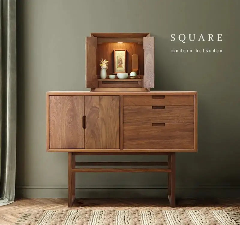 モダン仏壇 スクエア ウォールナット 15号 |お仏壇の通販| インテリア
