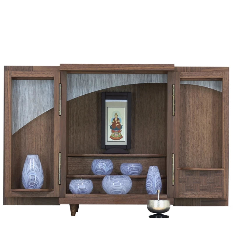 モダンミニ仏壇 夢SO ウォールナット市松 13号メイン画像02