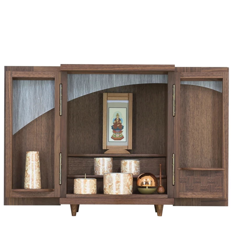 モダンミニ仏壇 夢SO ウォールナット市松 13号メイン画像03