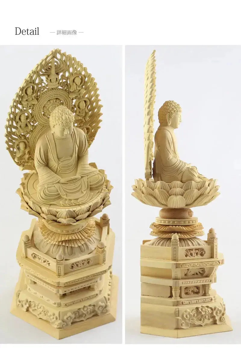 本柘植仏像 上彫り 六角台座 座釈迦 【曹洞宗・臨済宗・禅宗】の商品画像9枚目