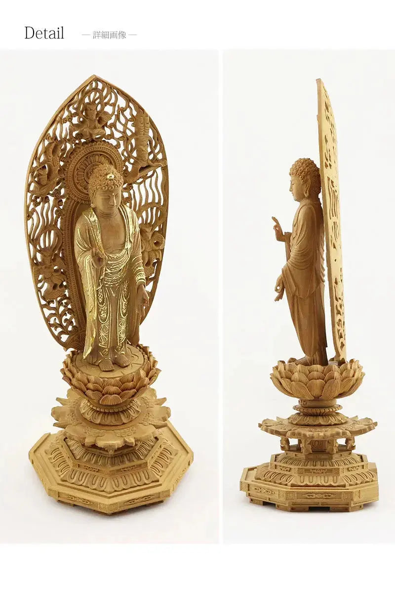 檀木仏像 八角台座 舟立弥陀 眼入り【浄土宗・時宗】の商品画像8枚目