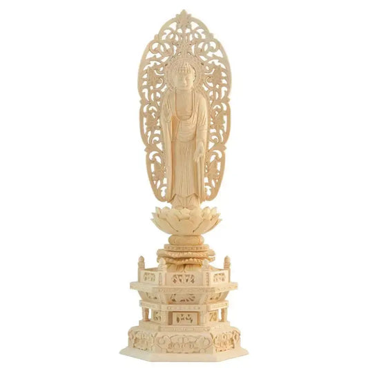 桧木仏像 六角台座 舟立弥陀 【浄土宗・時宗】メイン画像01