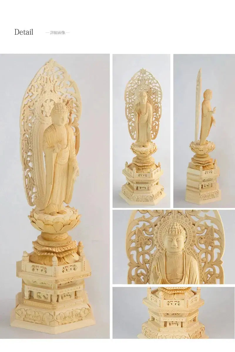 桧木仏像 六角台座 舟立弥陀 【浄土宗・時宗】の商品画像6枚目