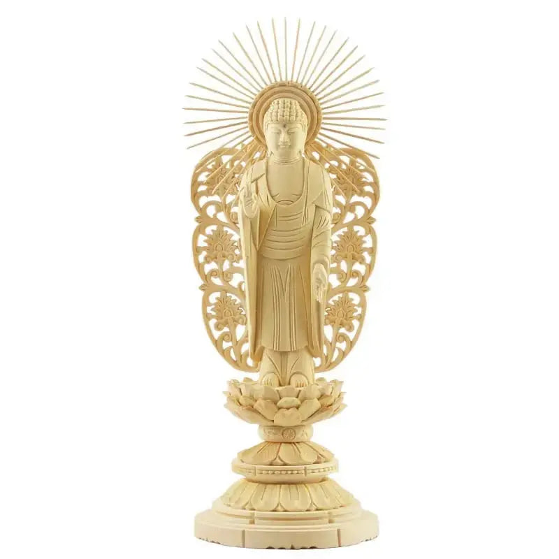 桧木仏像 丸台座 西立弥陀 【浄土真宗西】メイン画像01