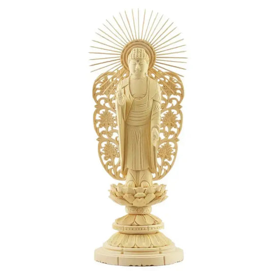 桧木仏像 丸台座 西立弥陀 【浄土真宗西】メイン画像01