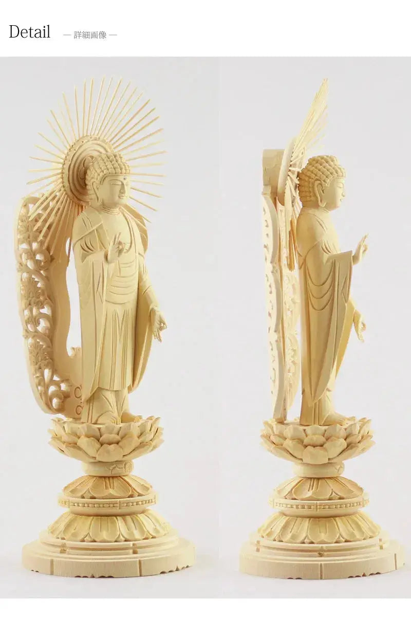 桧木仏像 丸台座 西立弥陀 【浄土真宗西】の商品画像5枚目