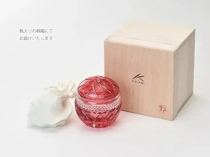カガミクリスタル　江戸切子　蓋物　菓子器　キャンディポット　箱付き カガミクリスタル 江戸切子 蓋物 菓子器 キャンディポット 箱付き