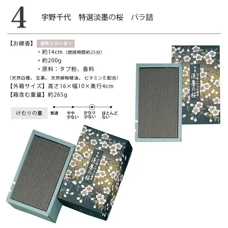日本香堂 宇野千代のお線香 淡墨の桜シリーズ 各種【自宅用線香