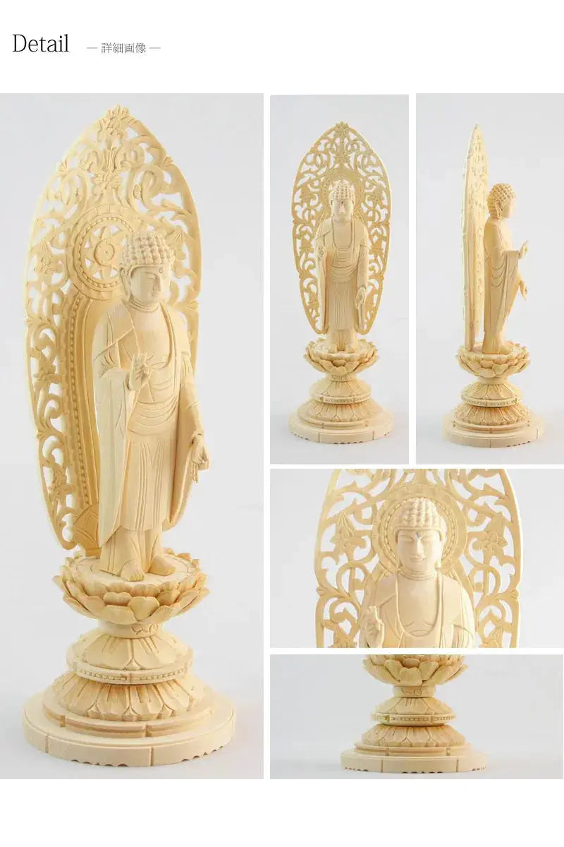 桧木仏像 丸台座 舟立弥陀 【浄土宗・時宗】の商品画像5枚目