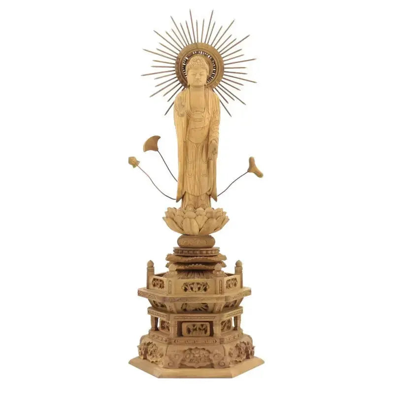白檀仏像 六角台座 東立弥陀【浄土真宗大谷派】メイン画像01
