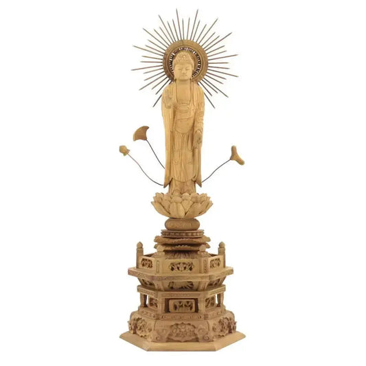 白檀仏像 六角台座 東立弥陀【浄土真宗大谷派】メイン画像01