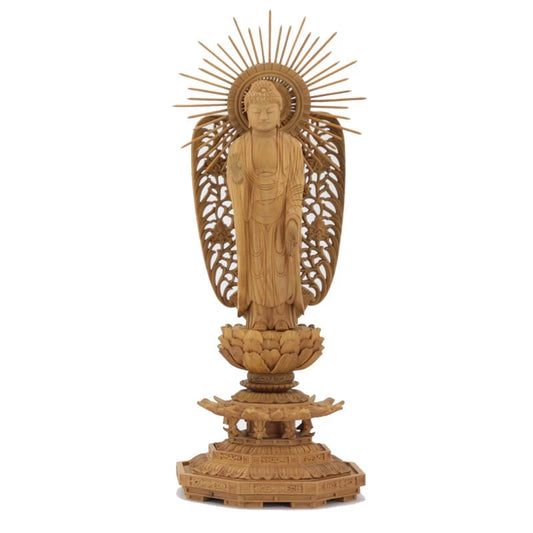 白檀仏像 八角台座 西立弥陀 【浄土真宗本願寺派】メイン画像01