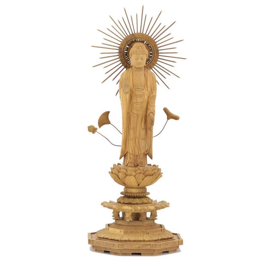 白檀仏像 八角台座 東立弥陀【浄土真宗大谷派】メイン画像01