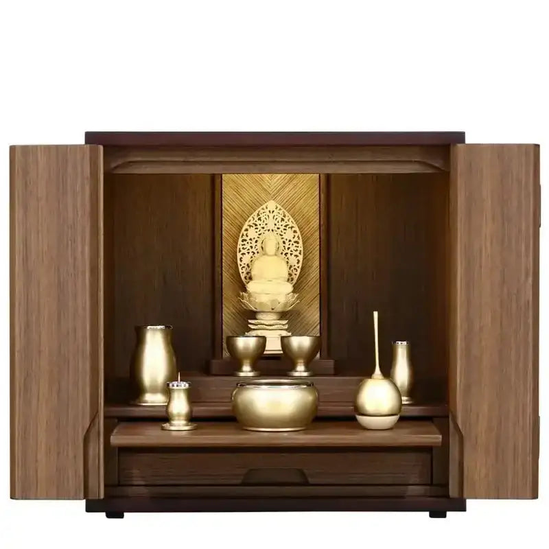 仏壇 ウォールナット材 仏壇屋 滝田商店 仏壇 モダン ミニ仏壇 ノア ウォールナット 無垢 上