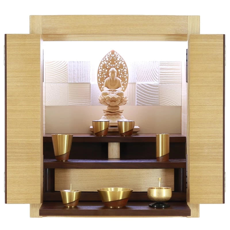 デザイナーズ仏壇 リスン タモ・ウォールナット 16号メイン画像03