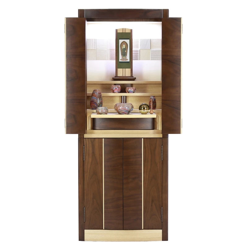 デザイナーズ仏壇 リスン ウォールナット・タモ フロアタイプメイン画像03