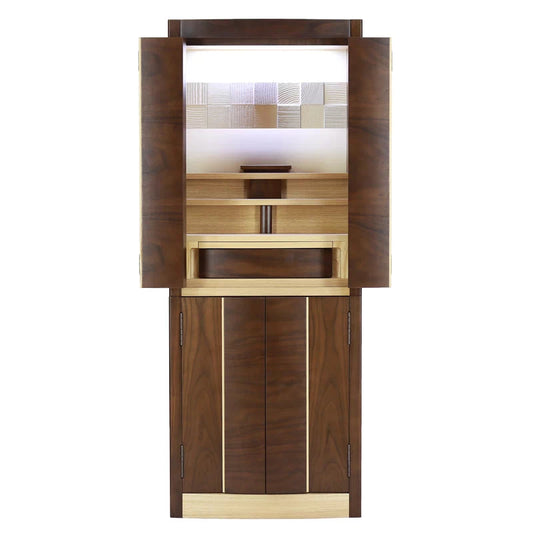 デザイナーズ仏壇 リスン ウォールナット・タモ フロアタイプメイン画像01