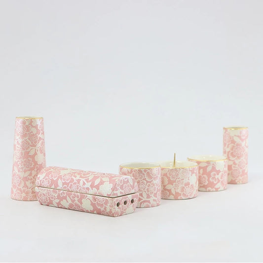 美濃焼仏具 花むすび 筒型香炉 桜メイン画像01