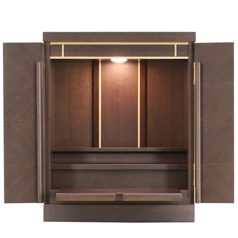 モダン仏壇 ベータ市松 ウォールナットメイン画像01